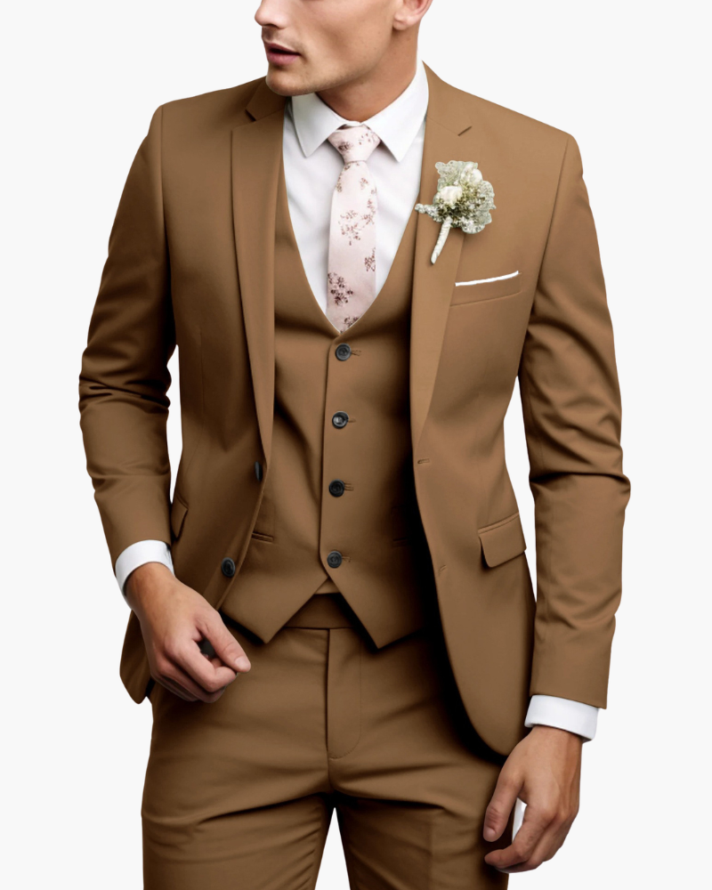 Costume 3 Pièces Homme Blazer Gilet Pantalon | Tenue Élégante