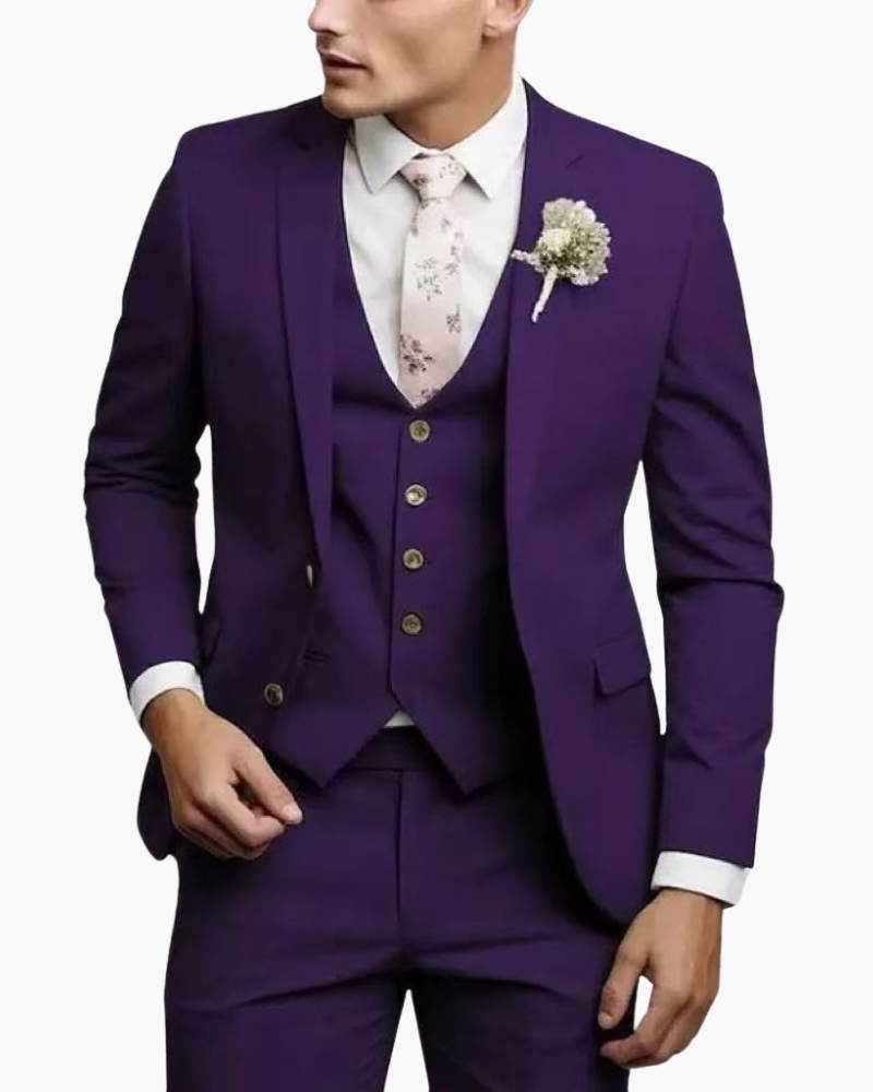 Costume 3 Pièces Homme Blazer Gilet Pantalon | Tenue Élégante