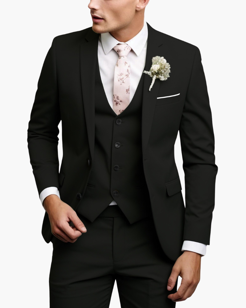 Costume 3 Pièces Homme Blazer Gilet Pantalon | Tenue Élégante