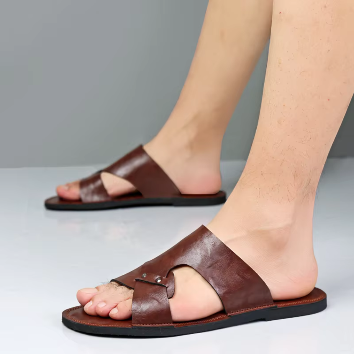Sandales en Cuir Homme | Confort Premium & Élégance Estivale