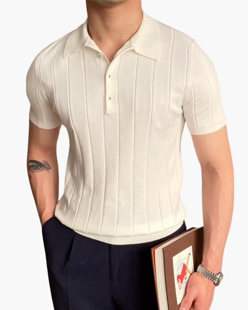 Polo en Coton à Côtes Homme | Coupe Slim & Confort