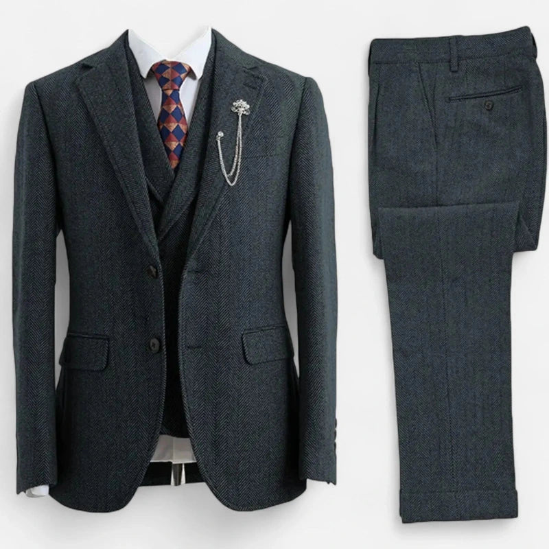 Costume Tweed Homme 3 Pièces avec Gilet | Élégance Britannique