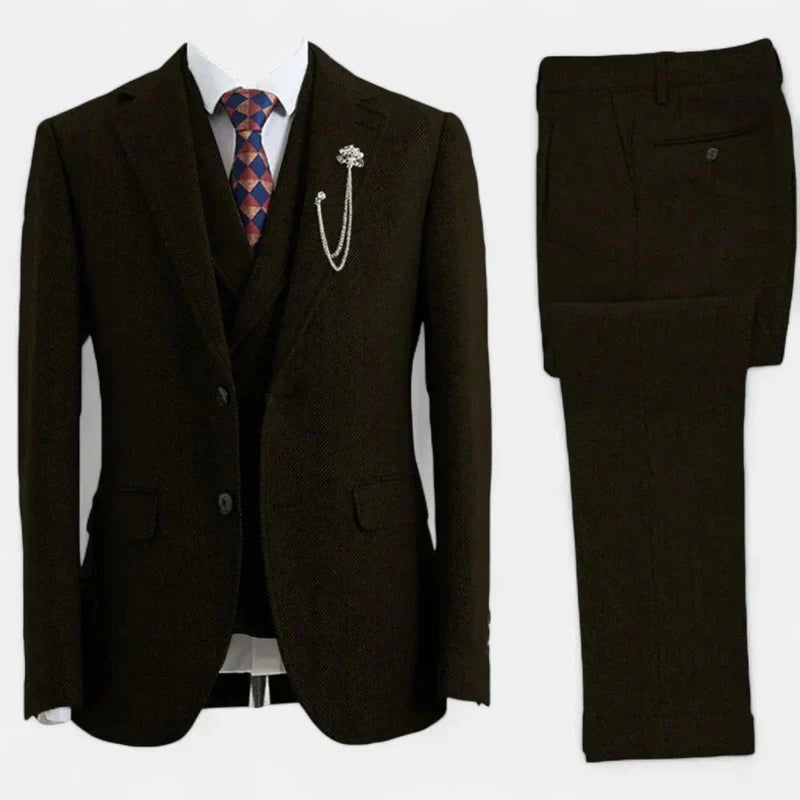 Costume Tweed Homme 3 Pièces avec Gilet | Élégance Britannique