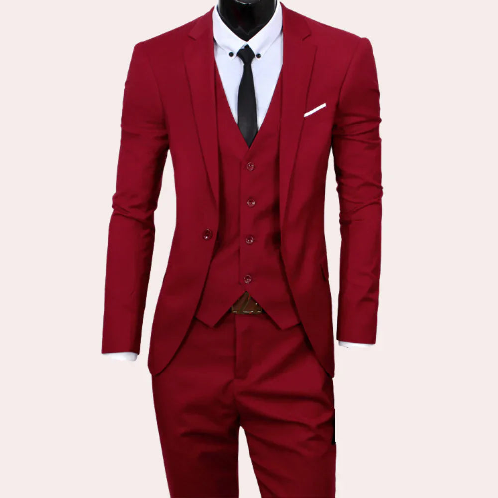 Costume 3 Pièces Slim Fit Homme | Veste Gilet Pantalon