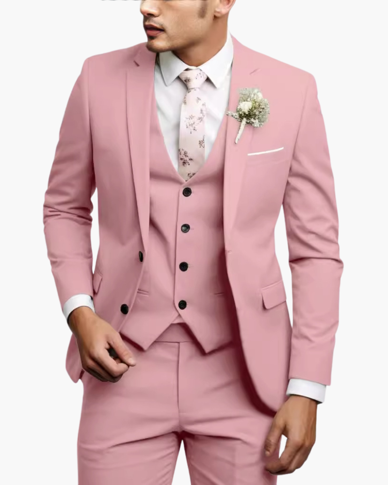 Costume 3 Pièces Homme Blazer Gilet Pantalon | Tenue Élégante