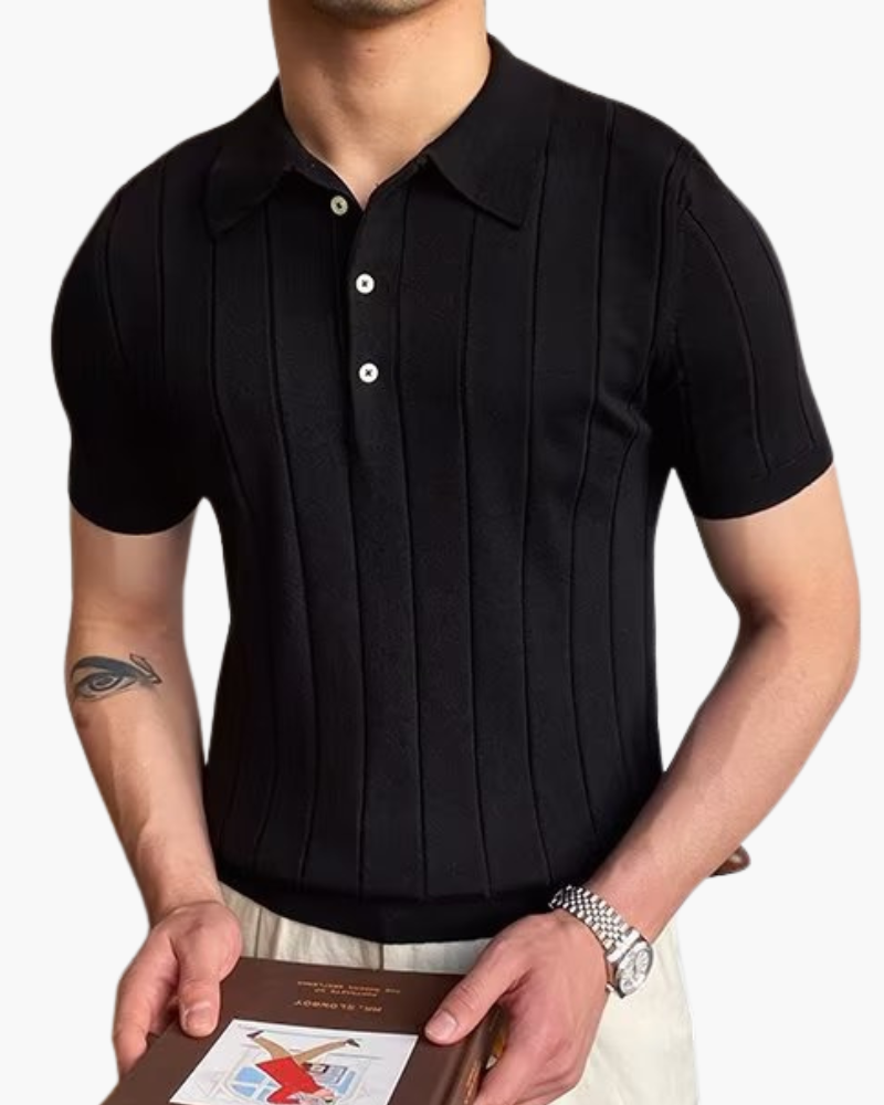 Polo en Coton à Côtes Homme | Coupe Slim & Confort
