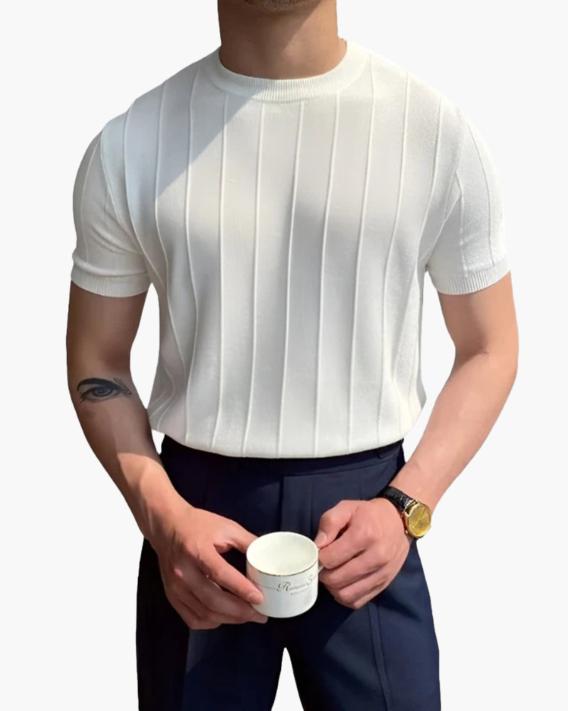 T-Shirt à Rayures Lin et Coton Homme | Confort Quotidien