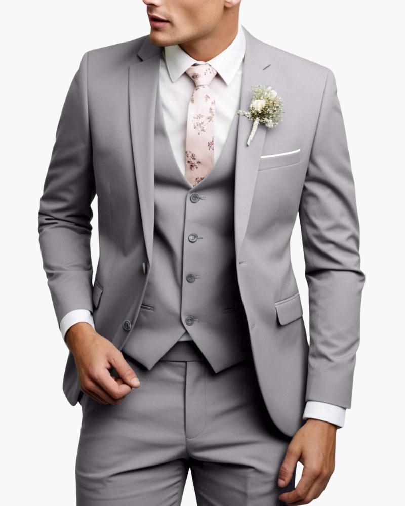 Costume 3 Pièces Homme Blazer Gilet Pantalon | Tenue Élégante