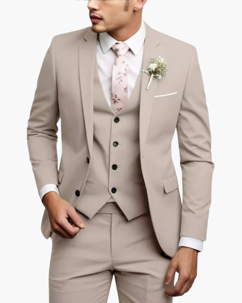 Costume 3 Pièces Homme Blazer Gilet Pantalon | Tenue Élégante