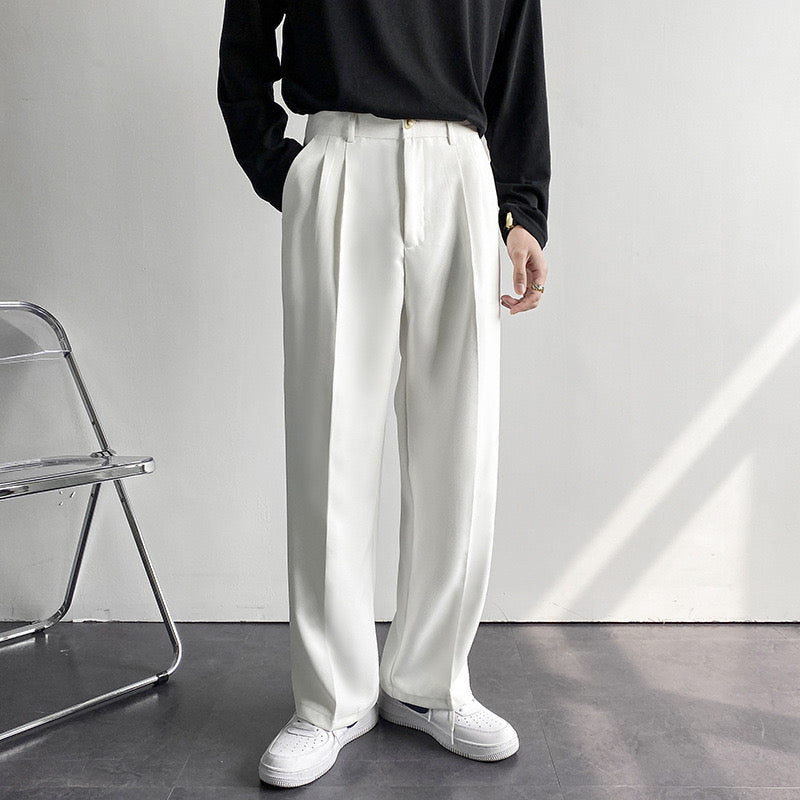 Pantalon Slim à Plis Homme | Ceinture & Coupe Ajustée