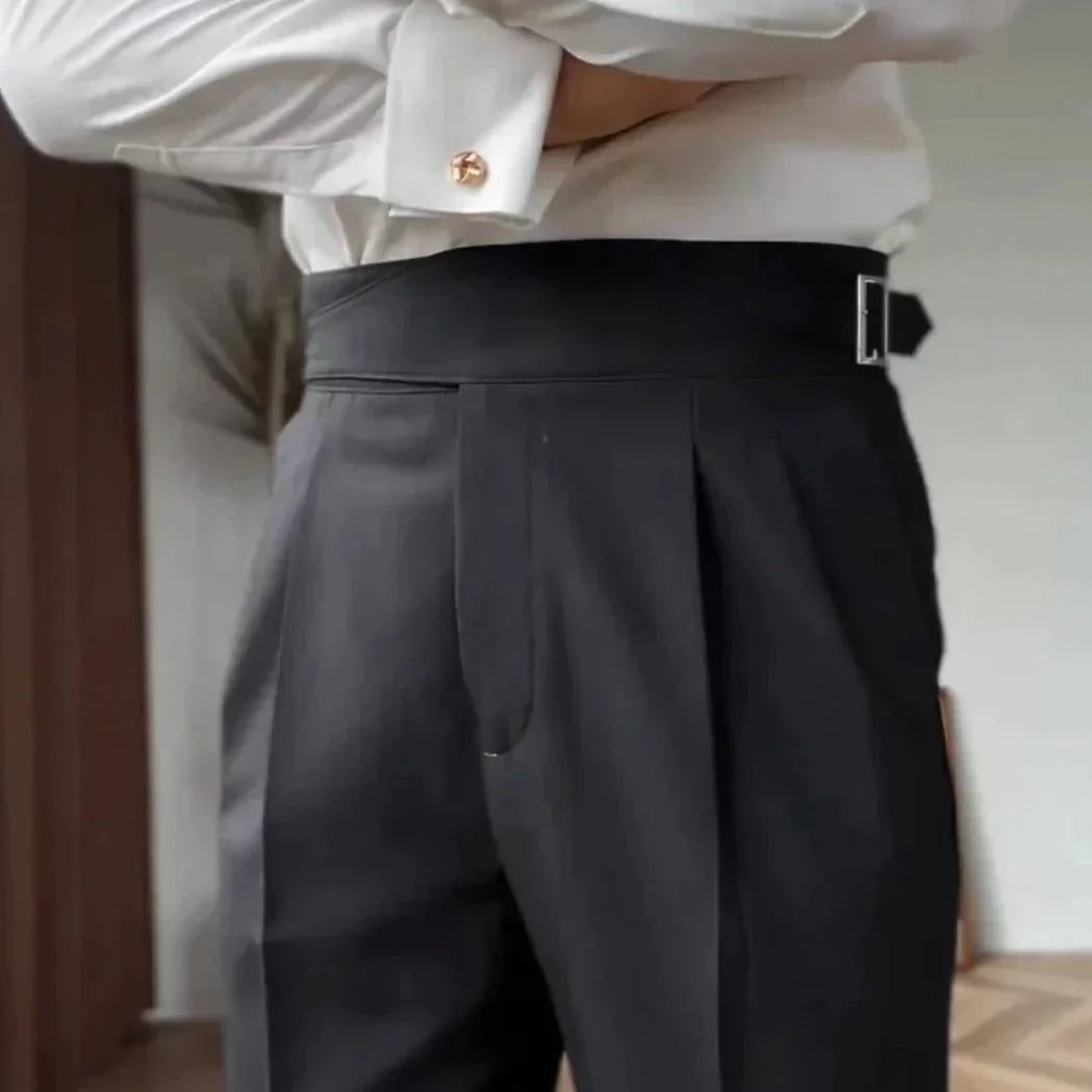 Pantalon de Costume à Plis Homme | Ceinture Réglable & Sartorial