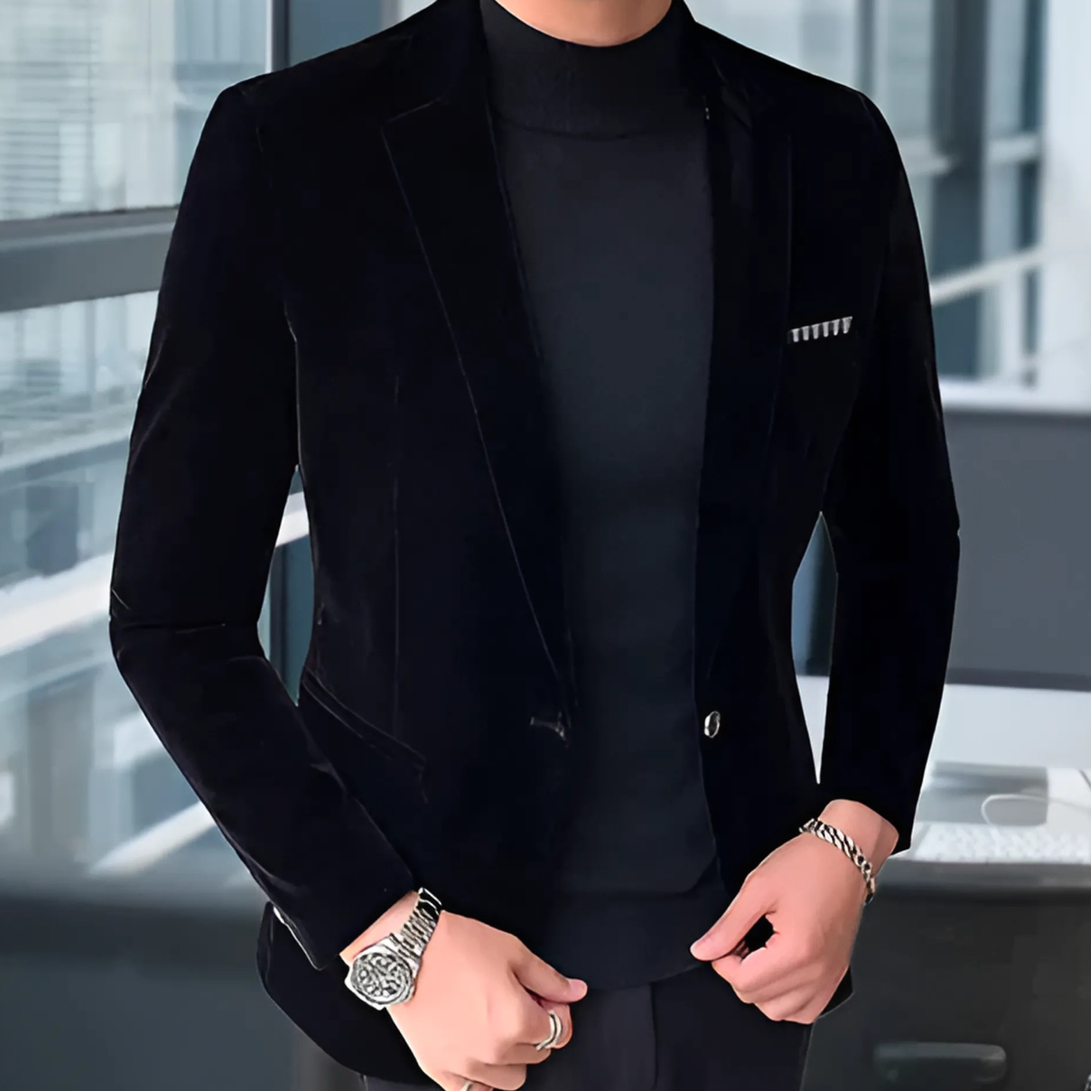 Veste Slim Fit Homme Revers & Bouton | Élégance Quotidienne