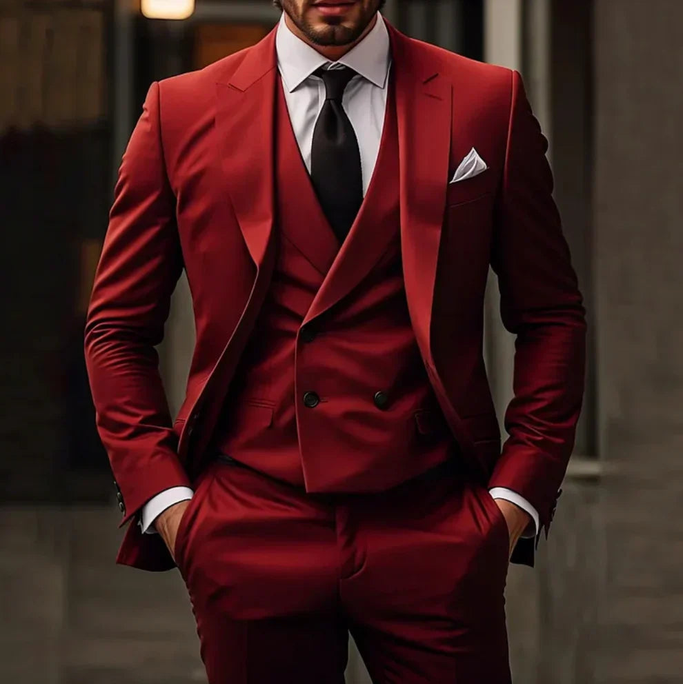 Costume 3 Pièces Homme Élégant | Blazer Gilet Pantalon