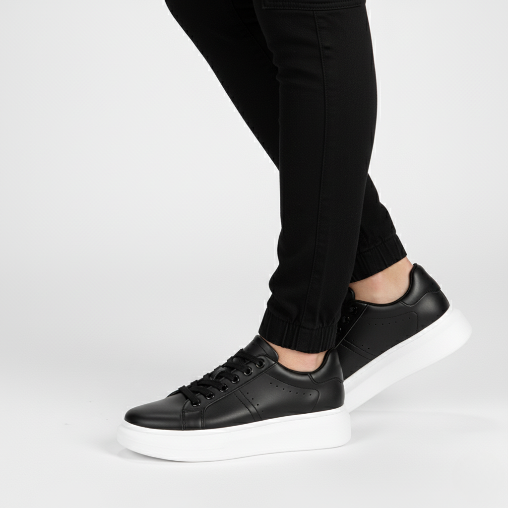 Sneakers Orthopédiques Rehaussantes Homme | Design Épuré & Confort Quotidien