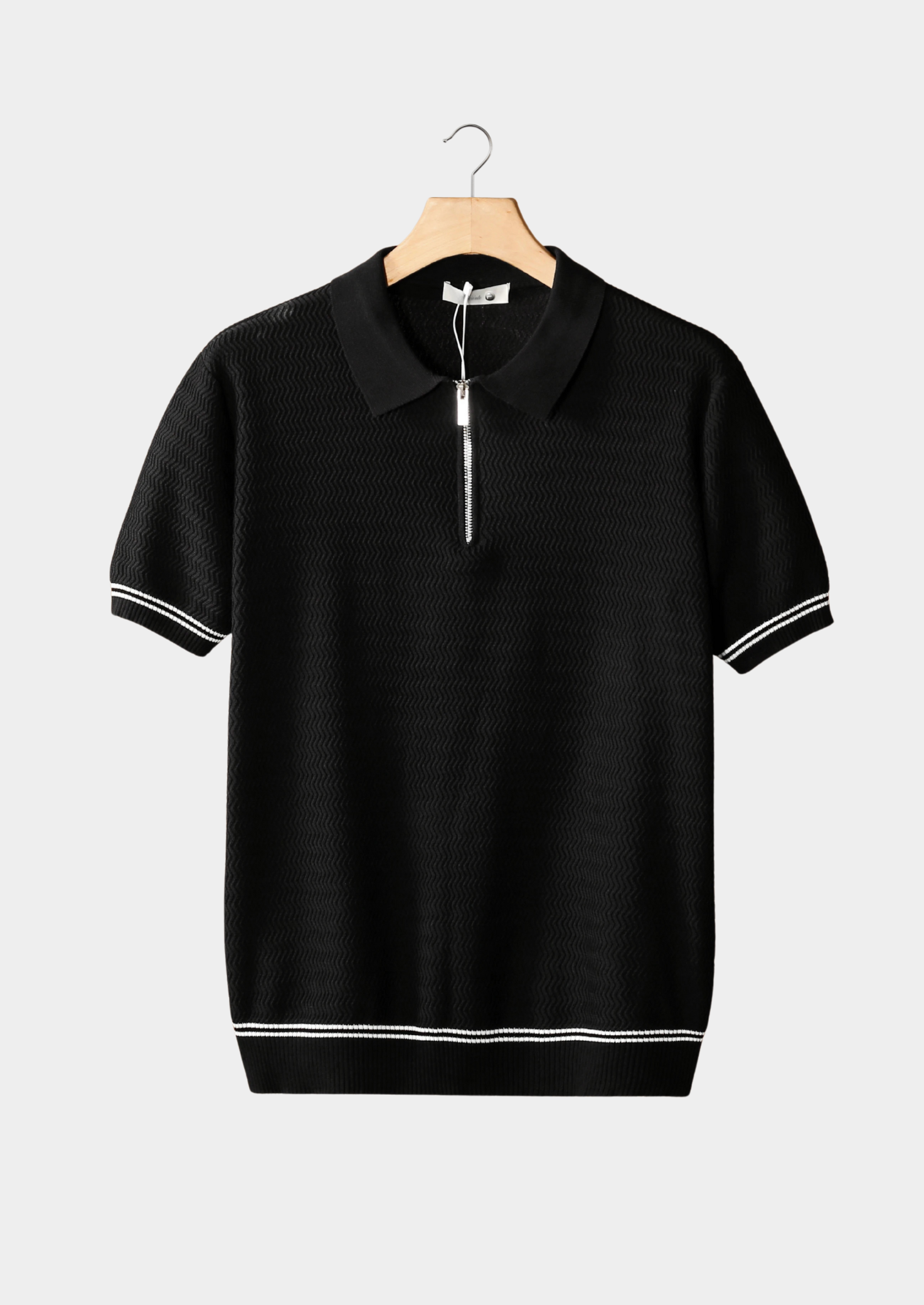 Polo Homme Zip Texture Géométrique | Style Casual Estival