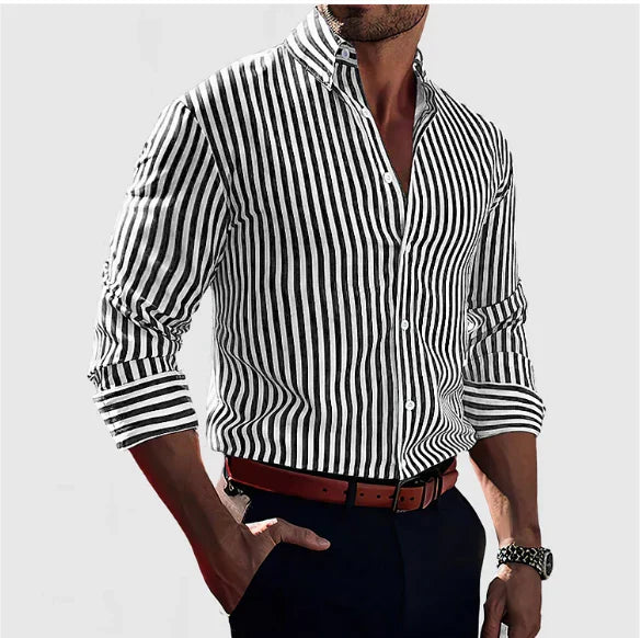 Chemise à Rayures Élégantes Homme | Style Classique Polyvalent