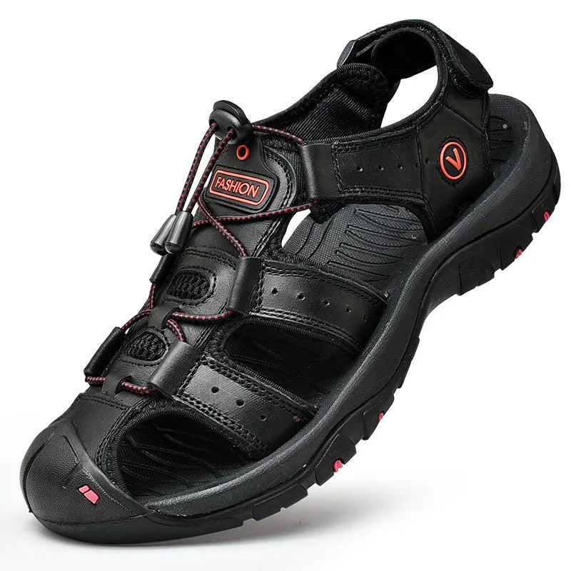 Sandales de Marche pour Homme en Cuir avec Semelle Antidérapante