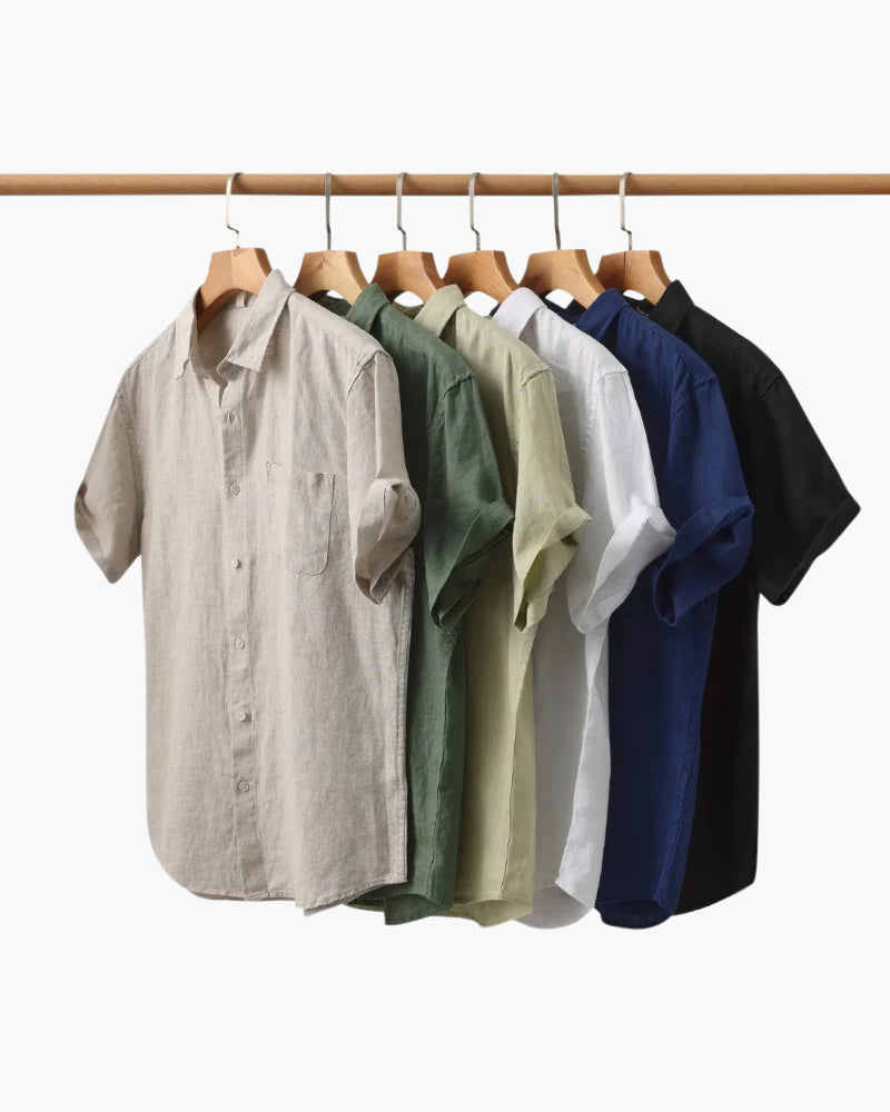 Chemise en Lin Manches Courtes Homme | Fraîche & Estivale