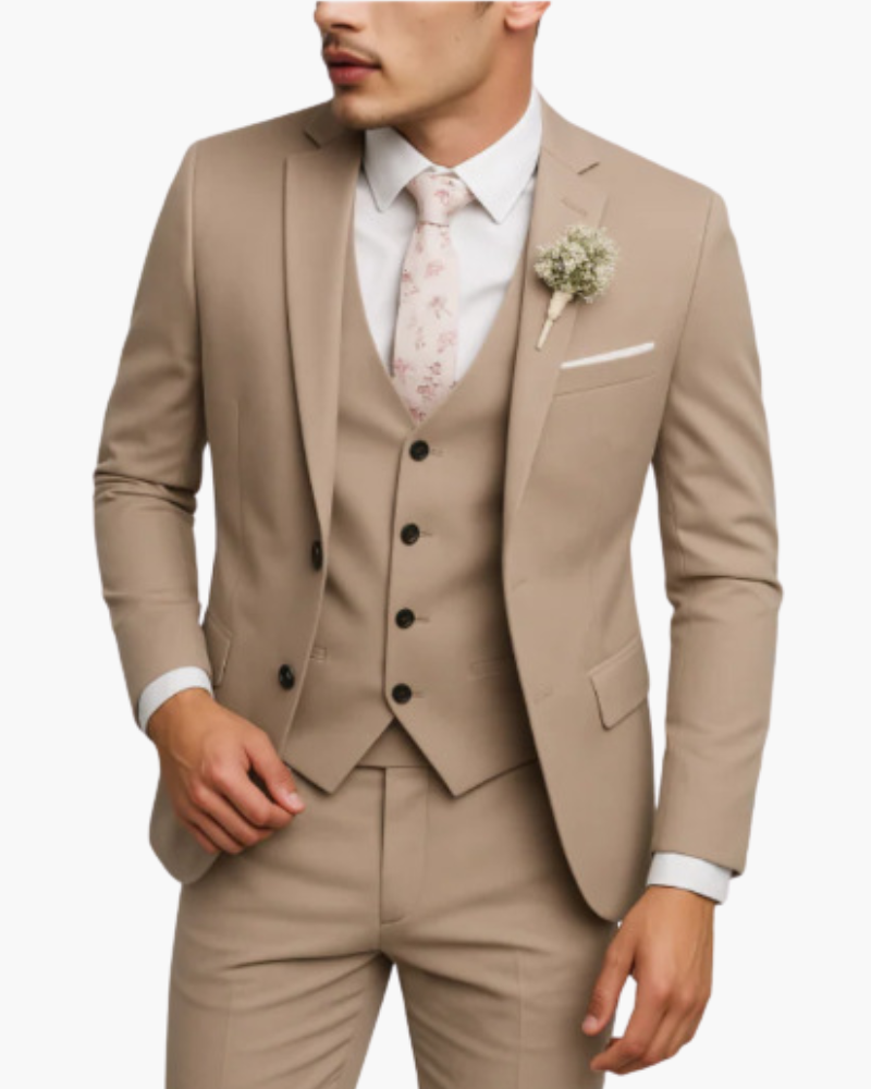 Costume 3 Pièces Homme Blazer Gilet Pantalon | Tenue Élégante