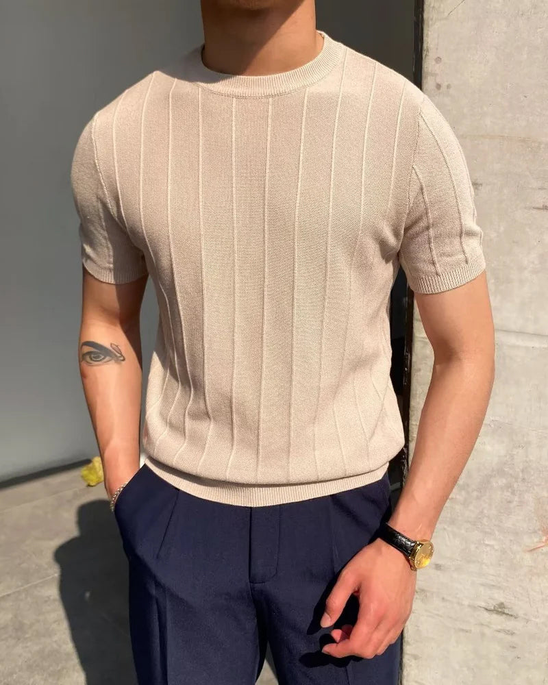 T-Shirt à Rayures Lin et Coton Homme | Confort Quotidien