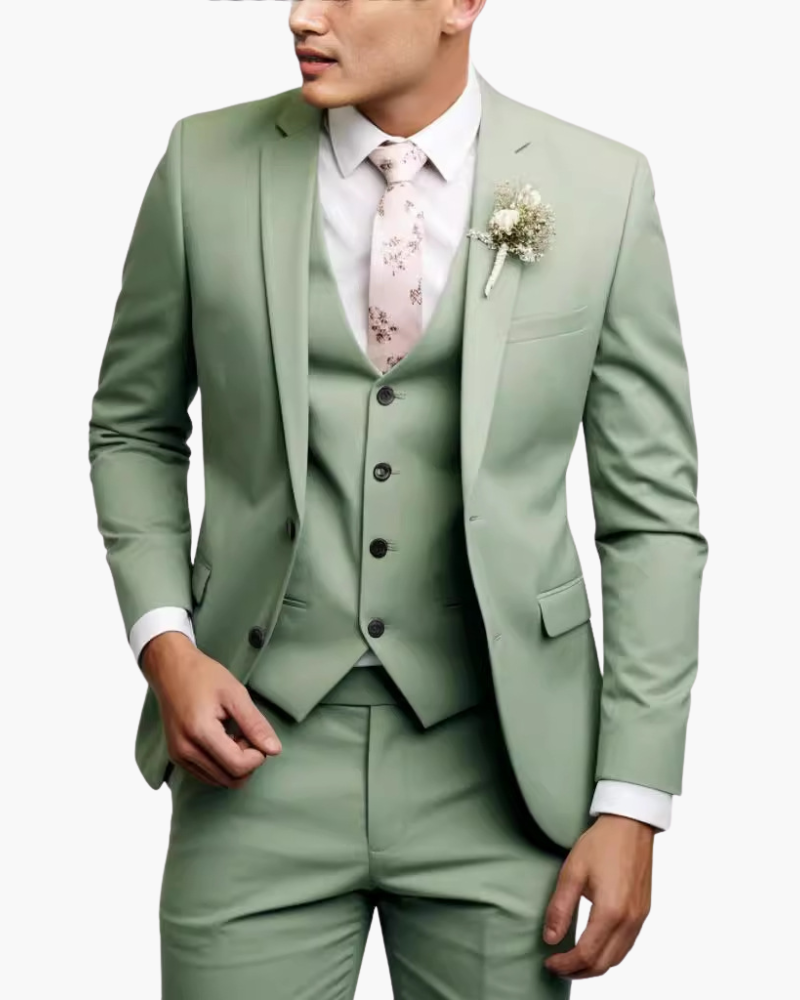 Costume 3 Pièces Homme Blazer Gilet Pantalon | Tenue Élégante