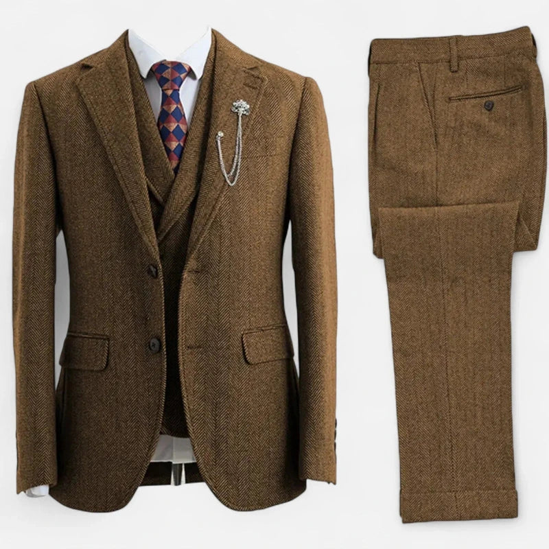 Costume Tweed Homme 3 Pièces avec Gilet | Élégance Britannique