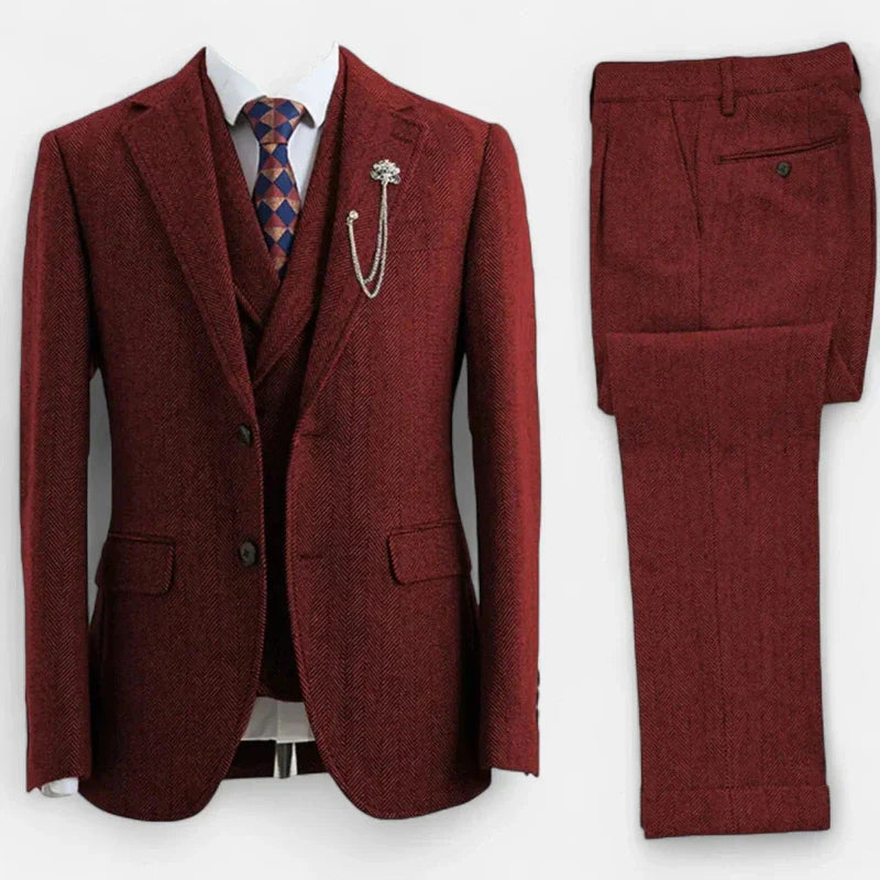 Costume Tweed Homme 3 Pièces avec Gilet | Élégance Britannique