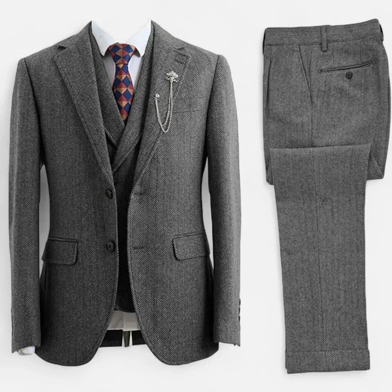 Costume Tweed Homme 3 Pièces avec Gilet | Élégance Britannique
