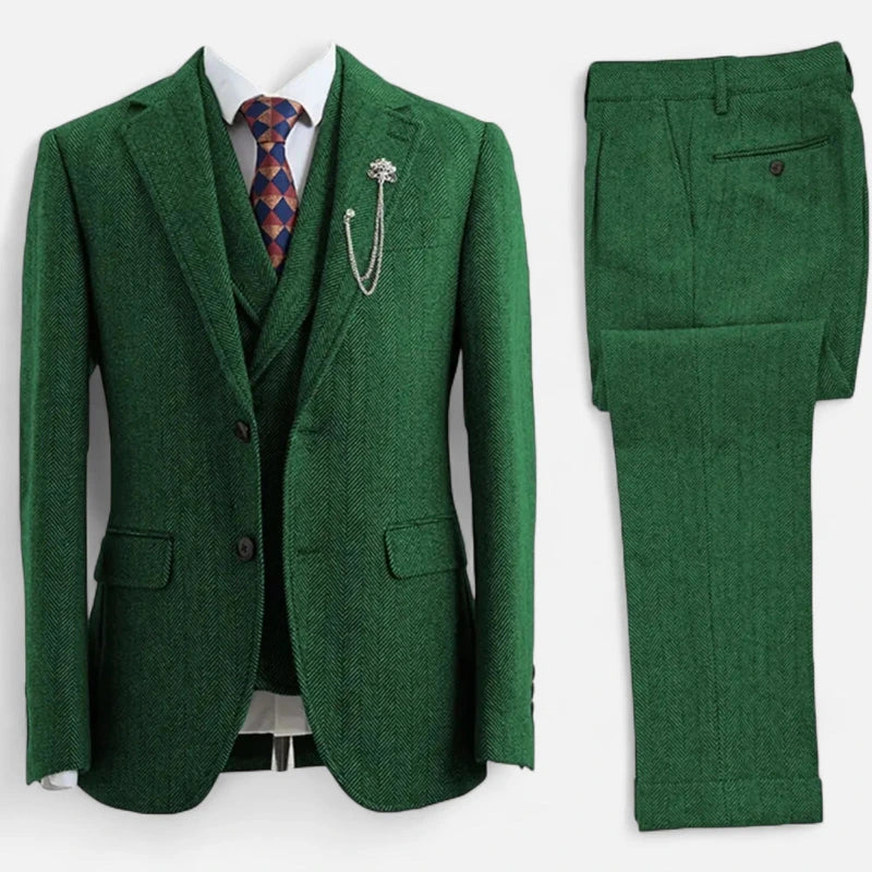 Costume Tweed Homme 3 Pièces avec Gilet | Élégance Britannique