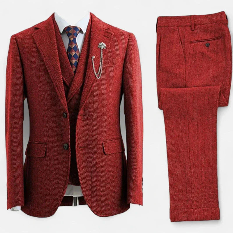 Costume Tweed Homme 3 Pièces avec Gilet | Élégance Britannique