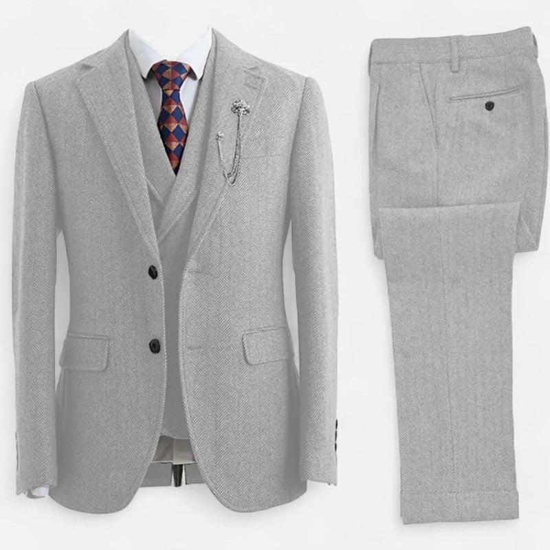 Costume Tweed Homme 3 Pièces avec Gilet | Élégance Britannique