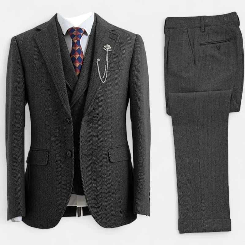 Costume Tweed Homme 3 Pièces avec Gilet | Élégance Britannique