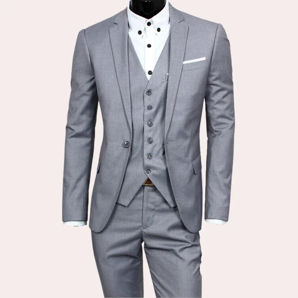 Costume 3 Pièces Slim Fit Homme | Veste Gilet Pantalon