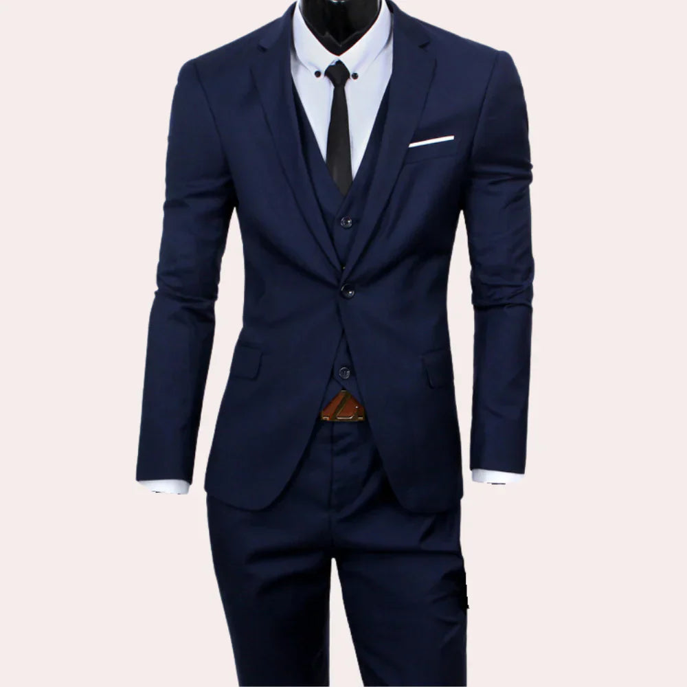 Costume 3 Pièces Slim Fit Homme | Veste Gilet Pantalon