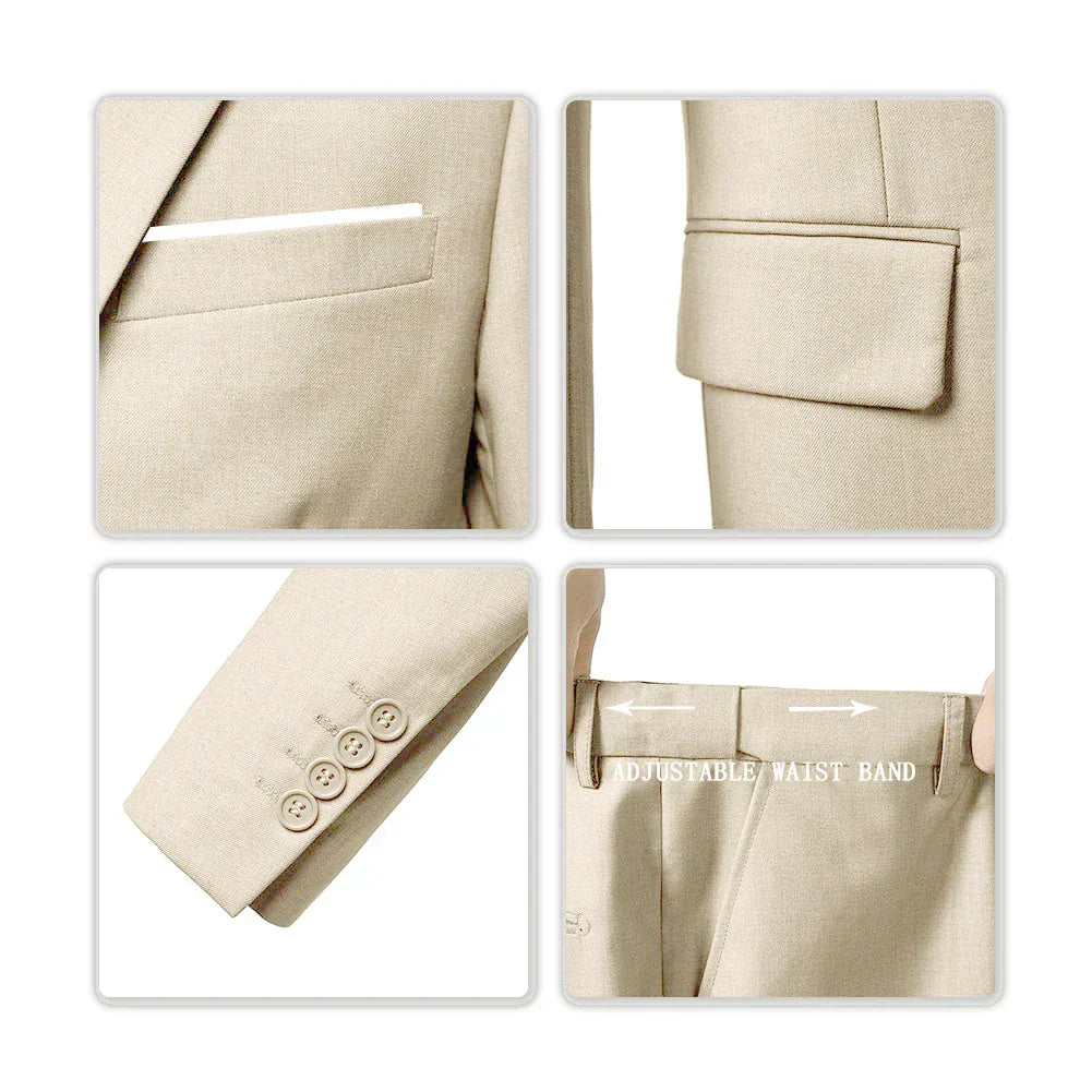 Costume Élégant Trois Pièces Slim Fit Homme | Tenue Formelle
