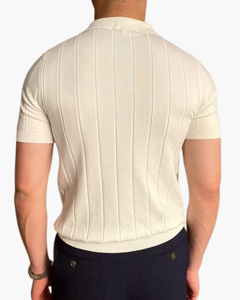 Polo en Coton à Côtes Homme | Coupe Slim & Confort