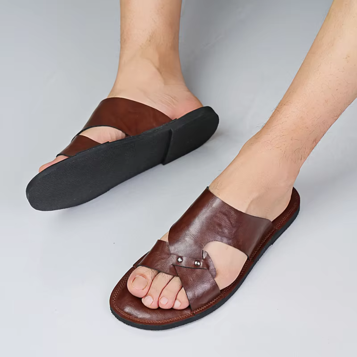 Sandales en Cuir Homme | Confort Premium & Élégance Estivale