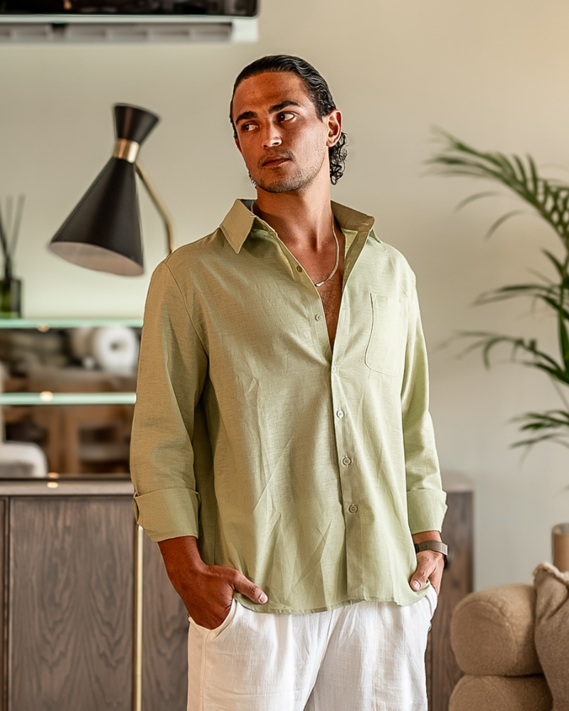 Chemise en Lin 100% Homme | Légère & Respirante