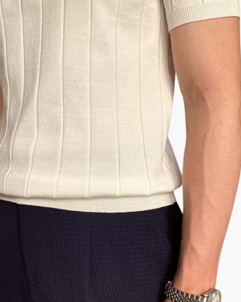 Polo en Coton à Côtes Homme | Coupe Slim & Confort
