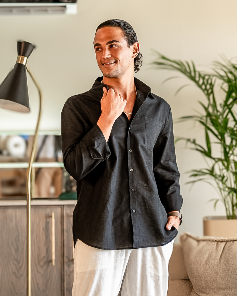 Chemise en Lin 100% Homme | Légère & Respirante