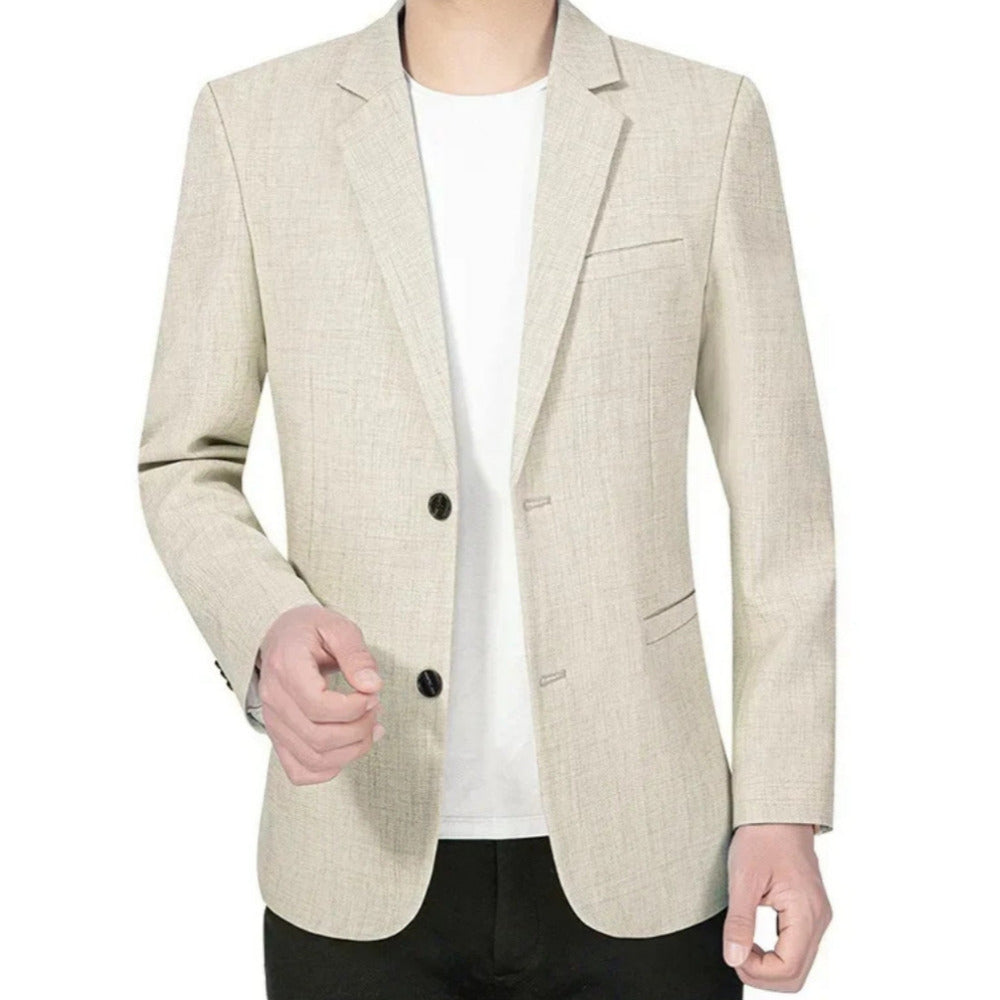 Blazer Homme Élégant Bouton Unique Revers | Tenue Formelle