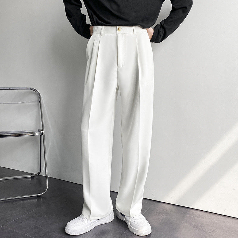 Pantalon Slim à Plis Homme | Ceinture & Coupe Ajustée