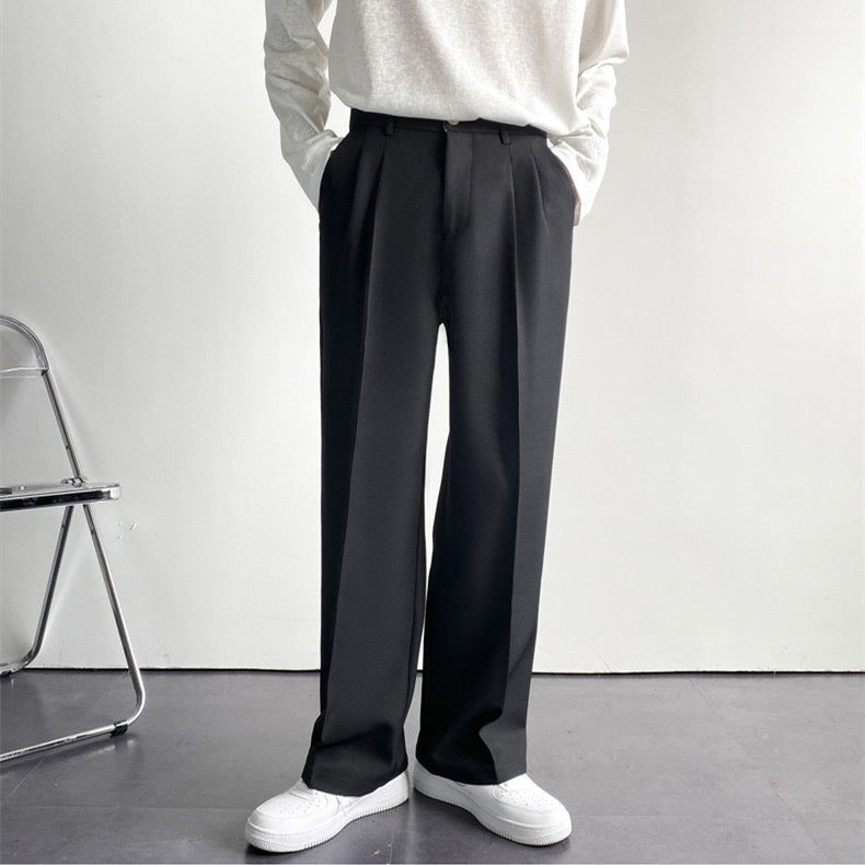 Pantalon Slim à Plis Homme | Ceinture & Coupe Ajustée