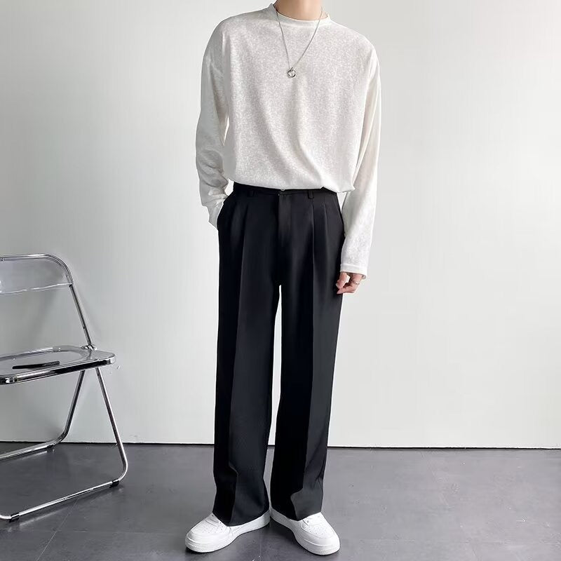 Pantalon Slim à Plis Homme | Ceinture & Coupe Ajustée