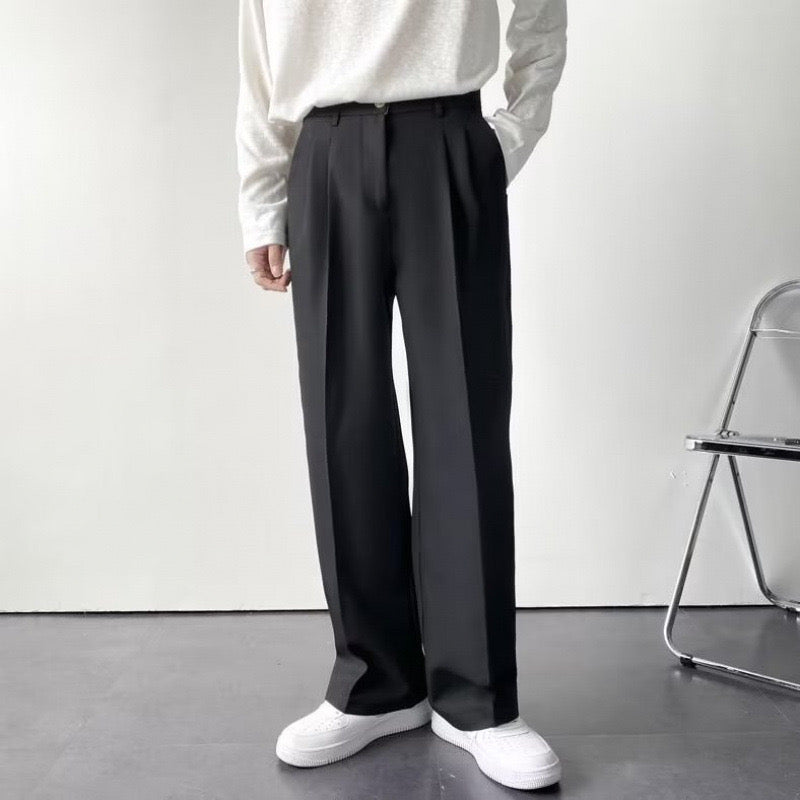 Pantalon Slim à Plis Homme | Ceinture & Coupe Ajustée