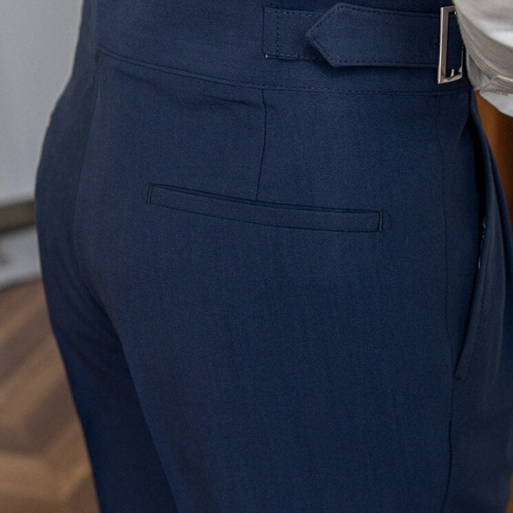 Pantalon de Costume à Plis Homme | Ceinture Réglable & Sartorial