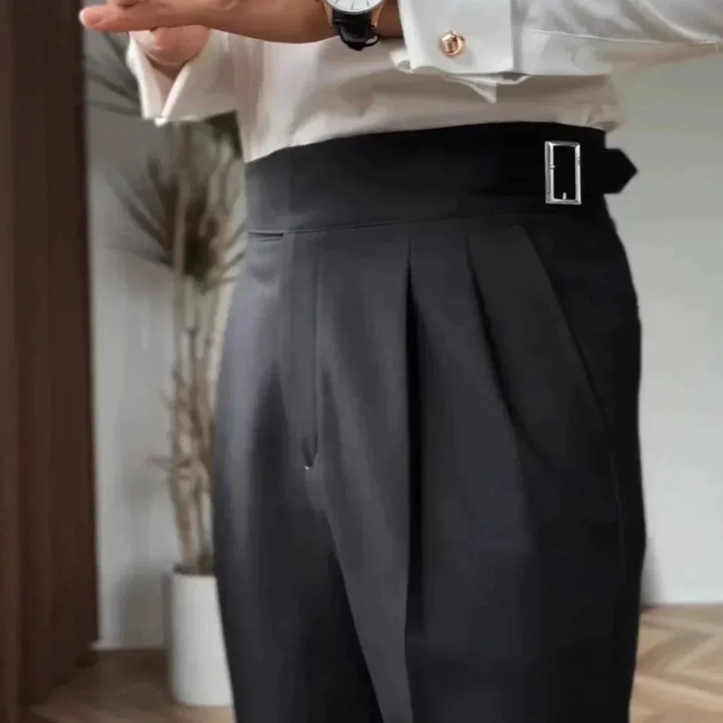 Pantalon de Costume à Plis Homme | Ceinture Réglable & Sartorial
