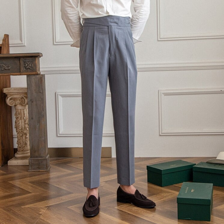 Pantalon de Costume à Plis Homme | Ceinture Réglable & Sartorial