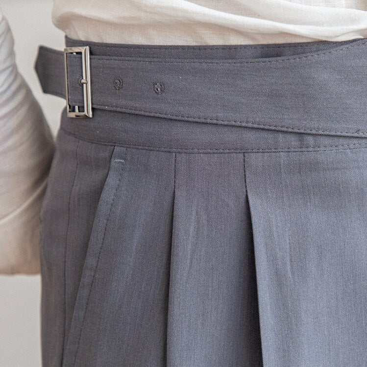 Pantalon de Costume à Plis Homme | Ceinture Réglable & Sartorial