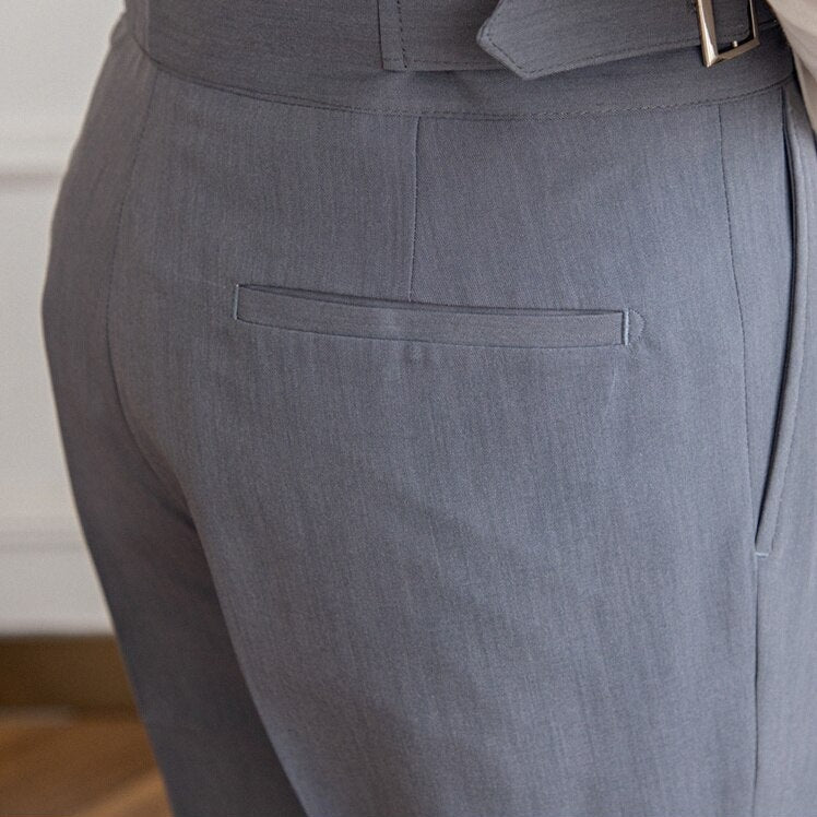 Pantalon de Costume à Plis Homme | Ceinture Réglable & Sartorial